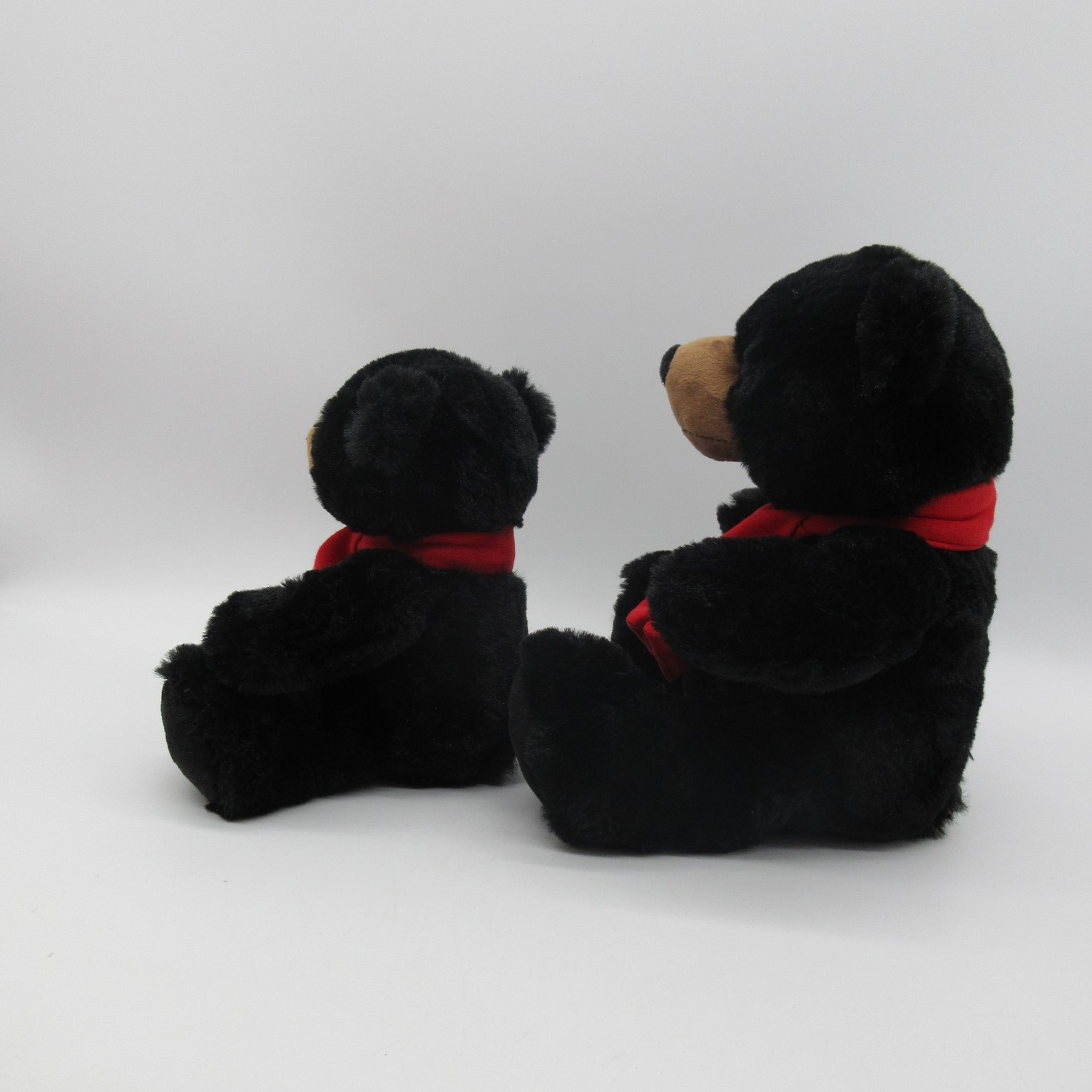 Black Plush Bear with Scarf
