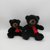 Black Plush Bear with Scarf